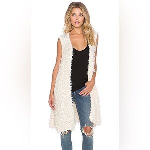 Free People rolling stone fury‎ vest in ivory revolve women’s size XS